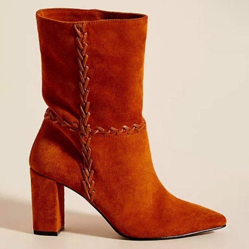 Farylrobin x Anthropologie Whipstitched Calf‎ Suede Boots